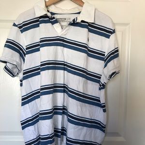 Blue & white short sleeved shirt
